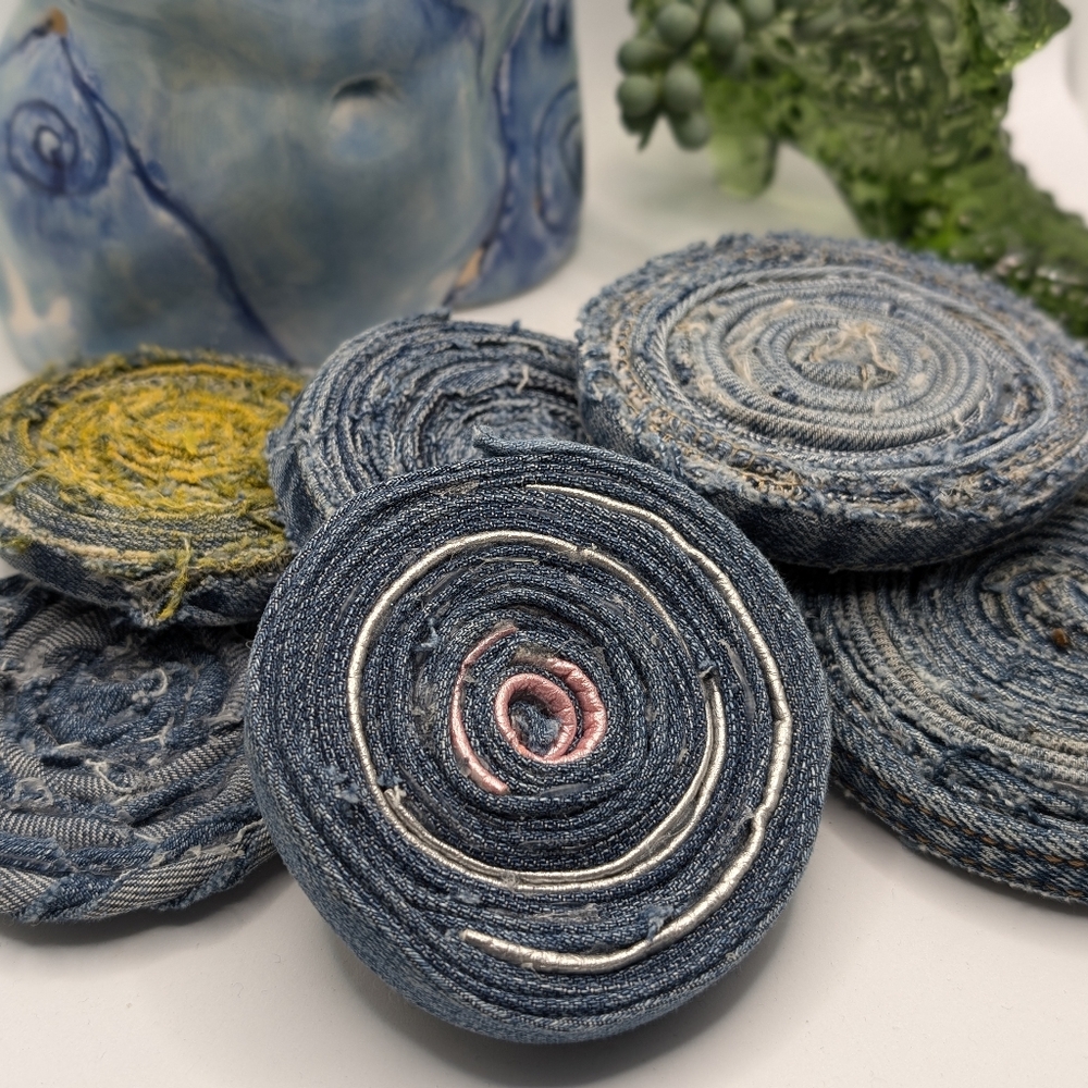 Denim Coaster Set of 6 - Picture 3 of 3
